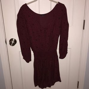 Floral printed, button up romper